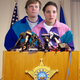 Joggers at a press conference in Chicago.